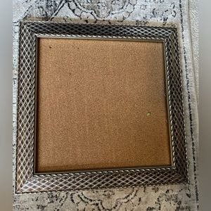 Silver framed cork board